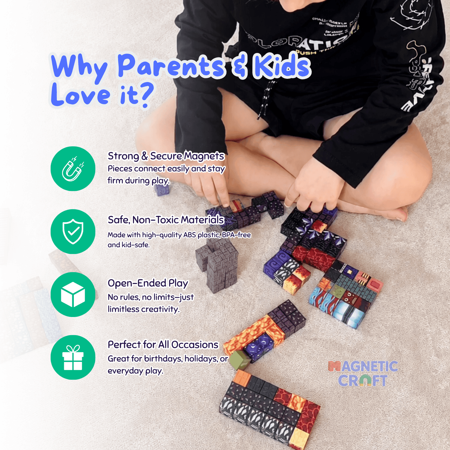 Pixel World 200 PCS Magnetic Cubes
