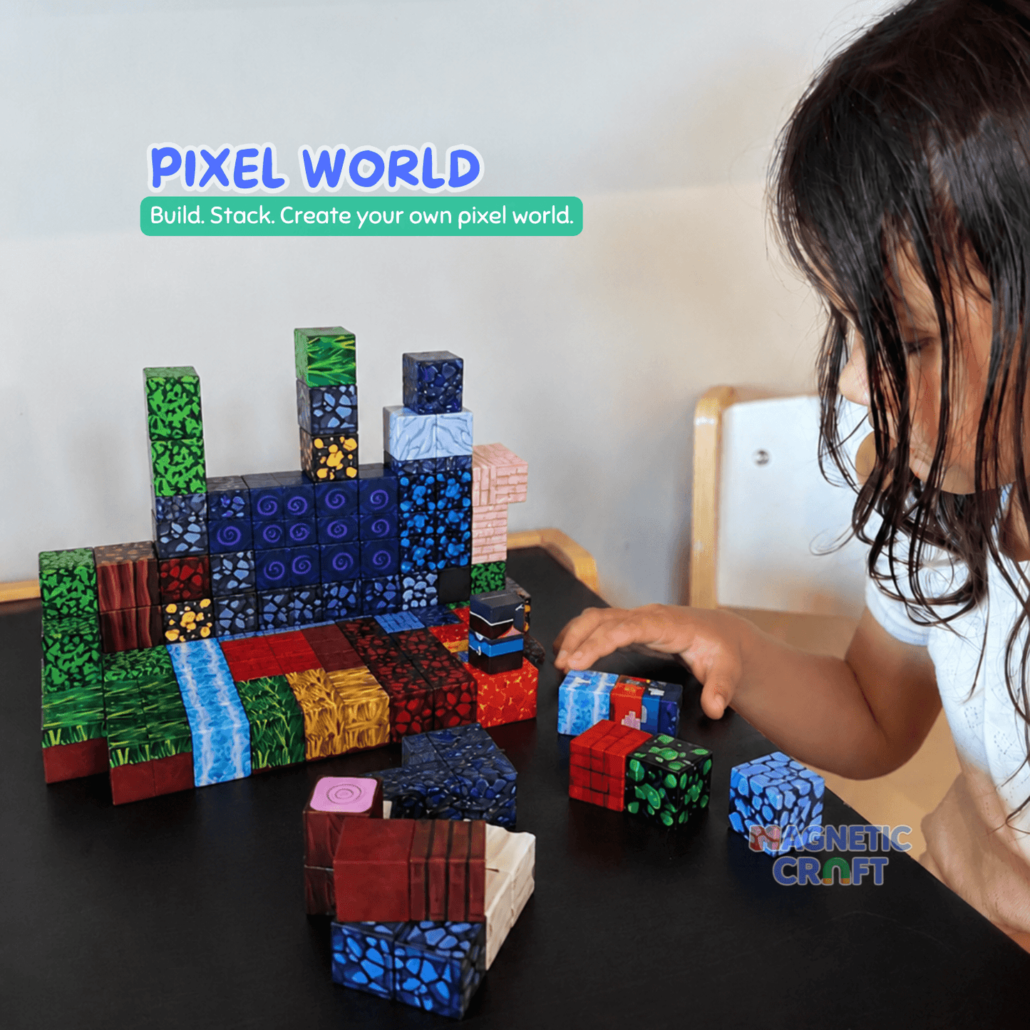 Pixel World 200 PCS Magnetic Cubes