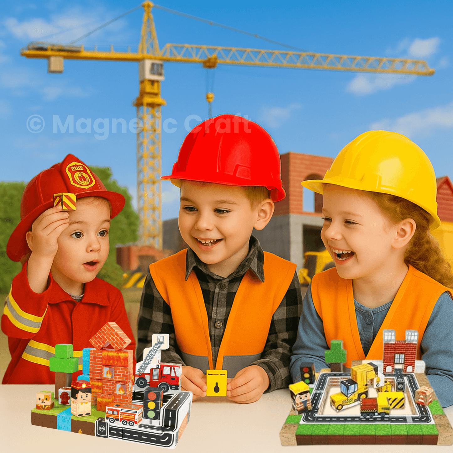 The Builders & Bravehearts Bundle Magnetic Blocks