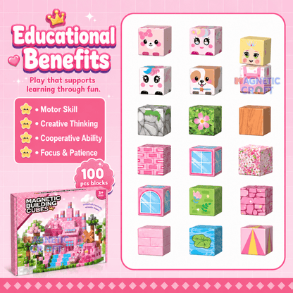 Pink Paradise 100 PCS Magnetic Cubes