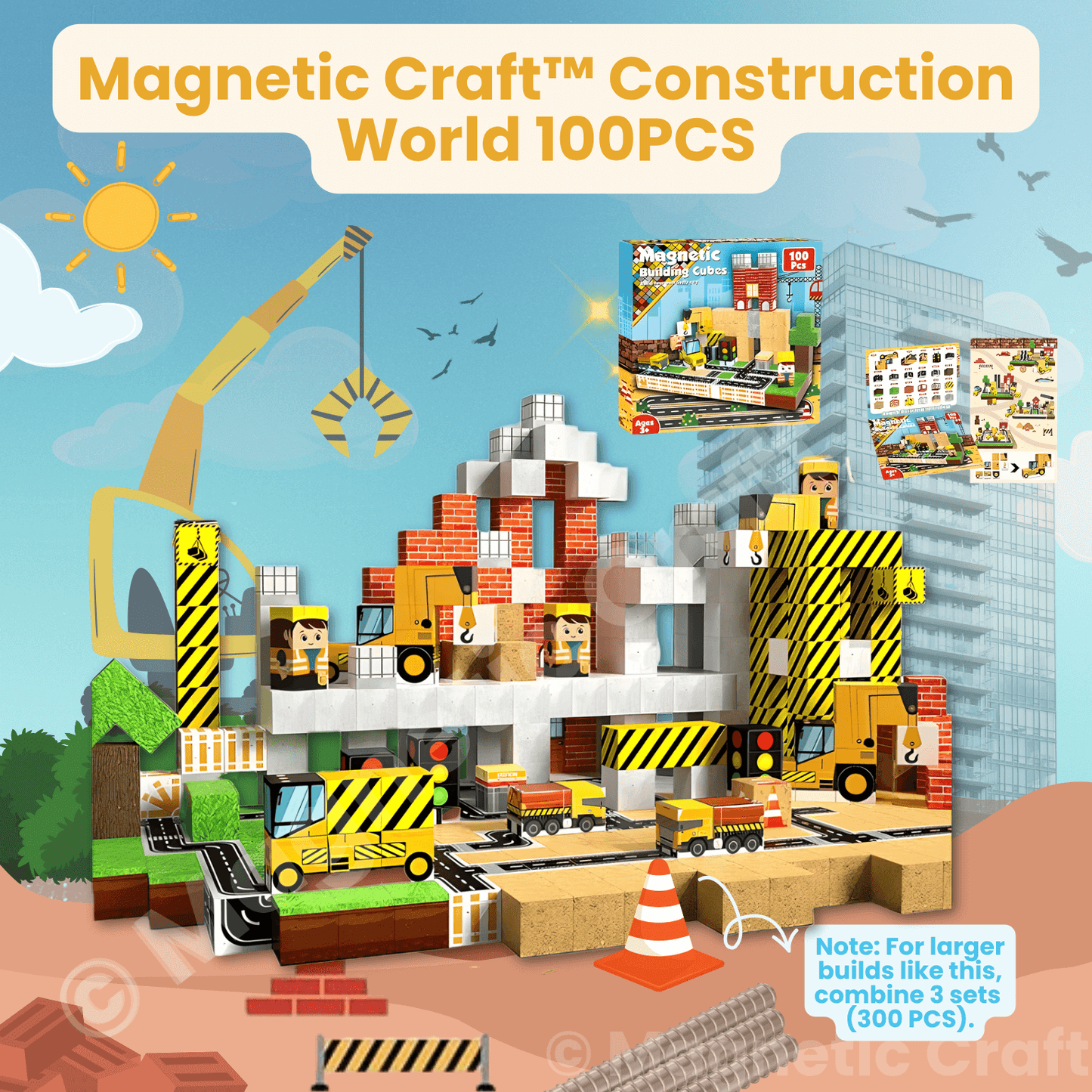 The Builders & Bravehearts Bundle Magnetic Blocks