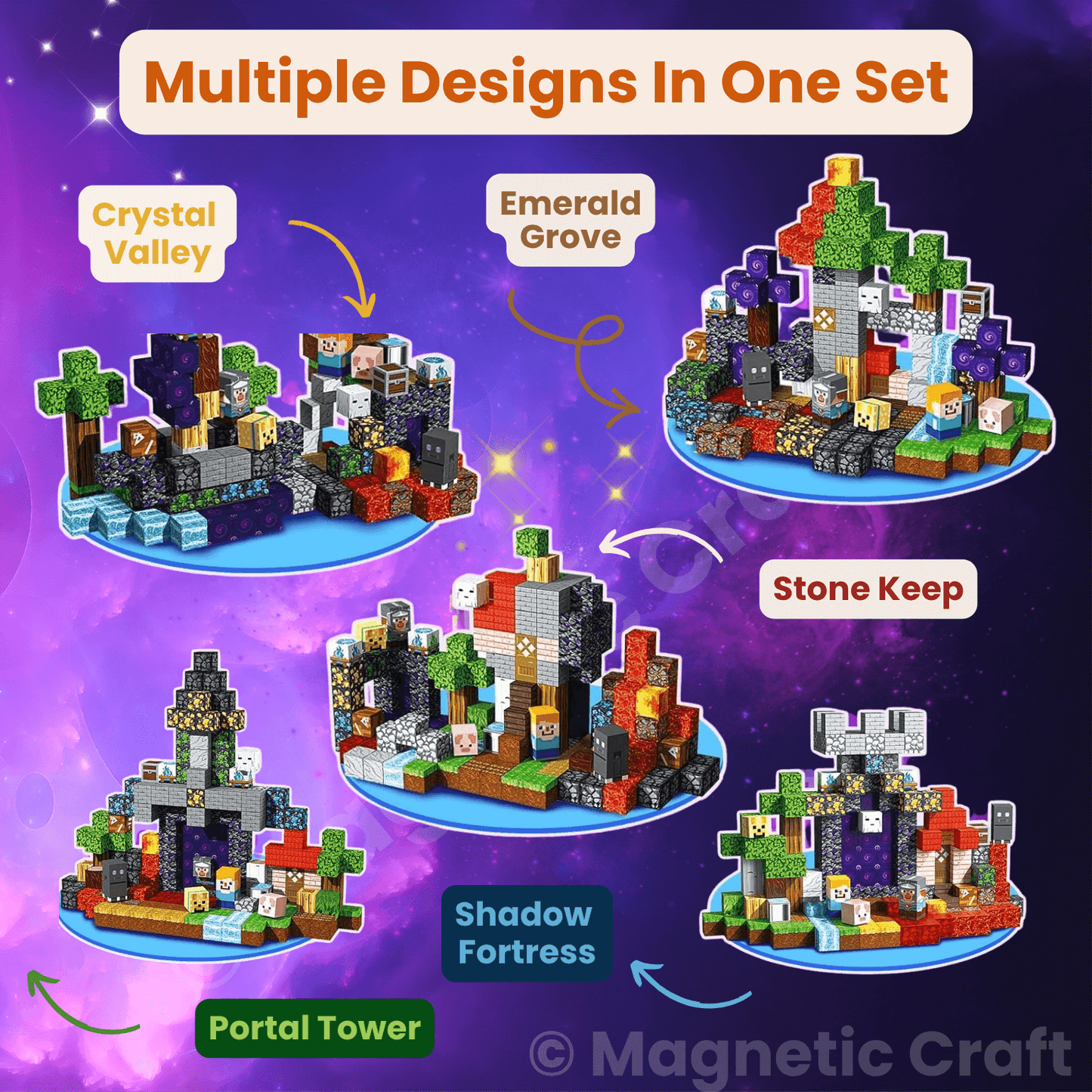 Pixel World 200 PCS Magnetic Cubes