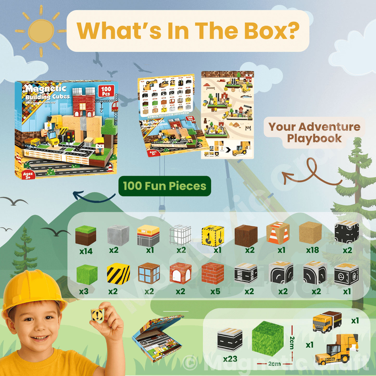 Construction World 100 PCS Magnetic Cubes