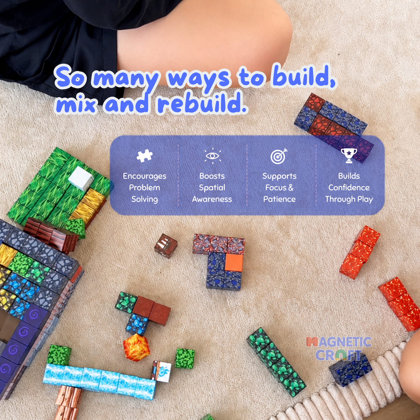 Pixel World 200 PCS Magnetic Cubes
