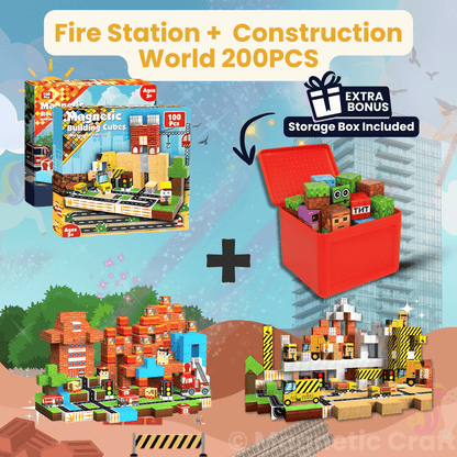 The Builders & Bravehearts Bundle Magnetic Blocks