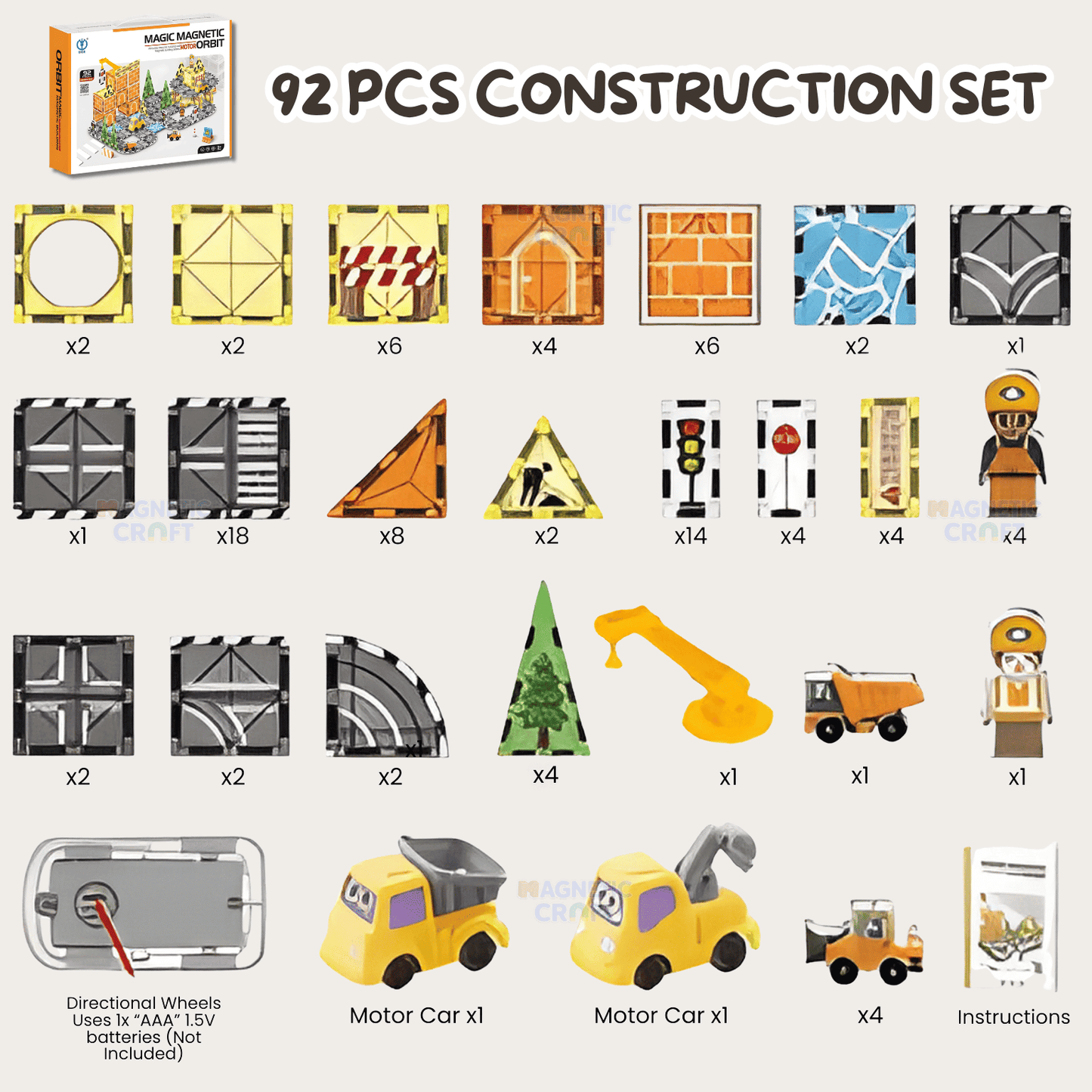 Construction World Magnetic Tiles