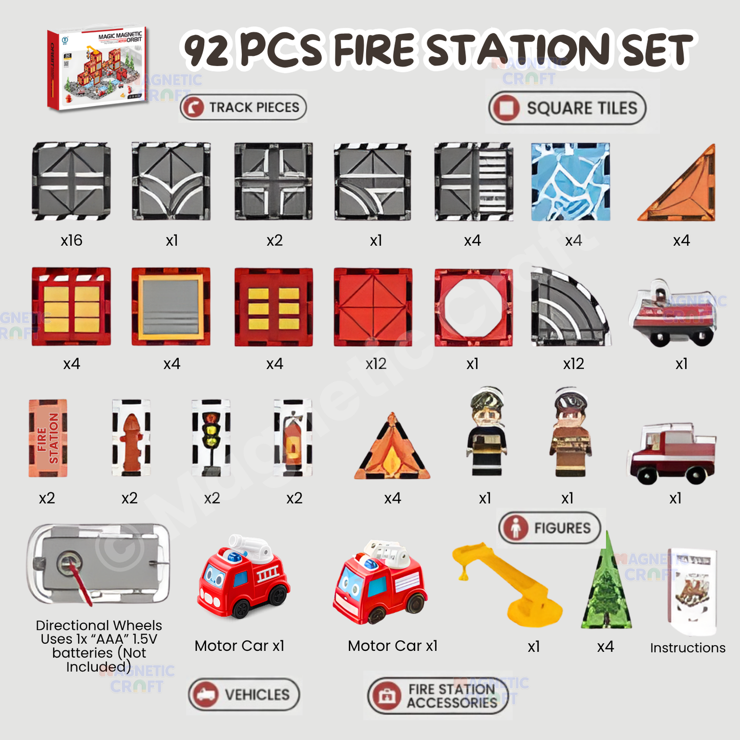 Fire Station Magnetic Tiles