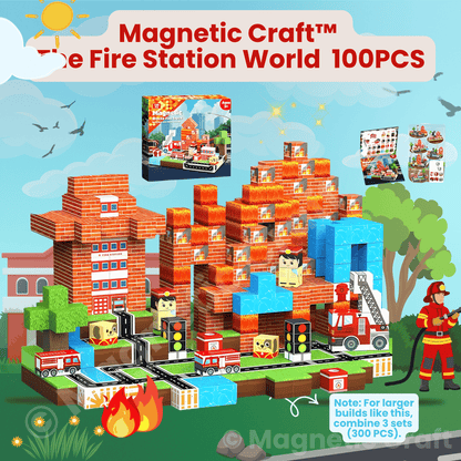 Fire Station World 100 PCS Magnetic Cubes