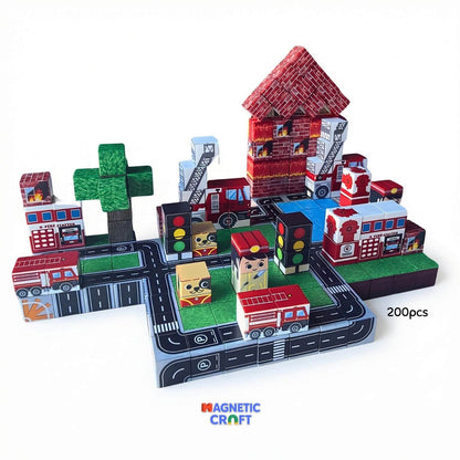 Fire Station World 100 PCS Magnetic Cubes