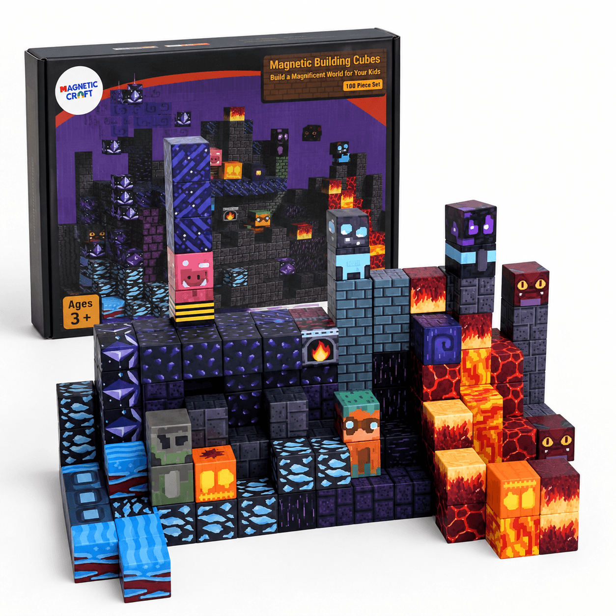 Pixel World Magma Edition 100 PCS Magnetic Cubes