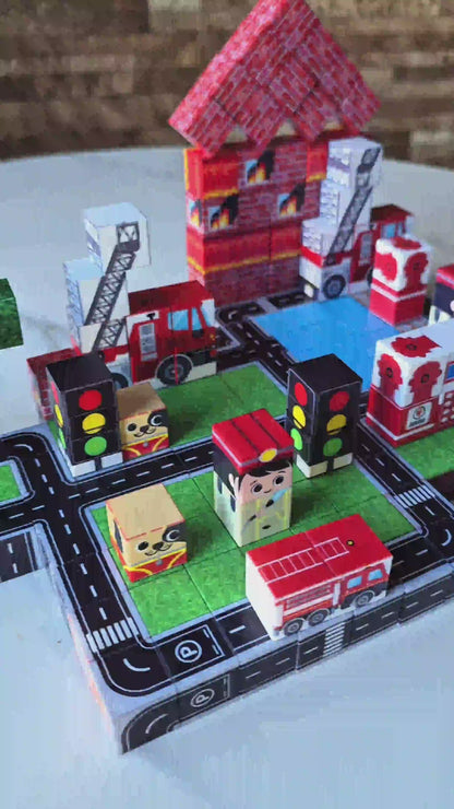 Fire Station World 100 PCS Magnetic Cubes