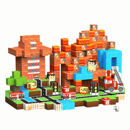 Fire Station World 100 PCS Magnetic Cubes